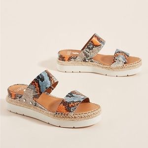 Greta condition Franco Sarto “snake skin” espadrille platform size 9